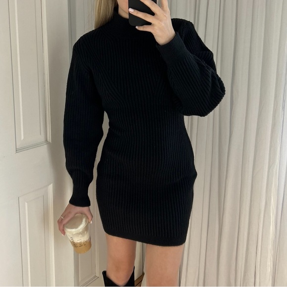 H&M Black Mock-turtleneck Dress - Picture 2 of 7